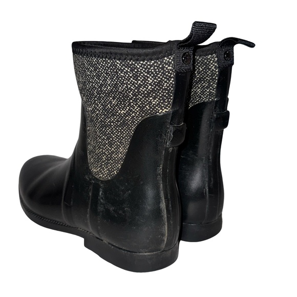 Michael Kors Short Black Tweed Neoprene Rainboots Size 10 - Picture 4 of 9